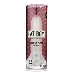 Fat Boy Checker Box - návlek na penis (17cm) - biely