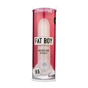 Fat Boy Micro Ribbed - návlek na penis (17 cm) - biely