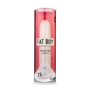 Fat Boy Micro Ribbed - návlek na penis (19 cm) - biela