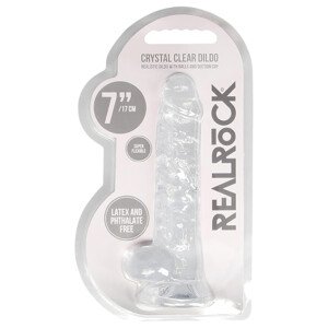 REALROCK - priehľadný realistický dildo - priehľadný (17cm)