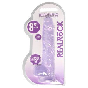 REALROCK - priesvitné skutočné dildo - fialové (19cm)