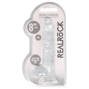 REALROCK - priehľadné realistické dildo - priehľadné (19 cm)