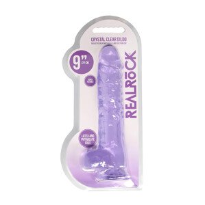 REALROCK - priesvitný realistický dildo - fialový (22 cm)