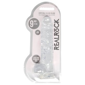 REALROCK - priehľadné realistické dildo - priehľadné (22cm)