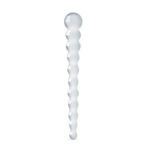 Gildo Glass No. 20 - sklenené dildo s perlovým vzorom (priehľadné)
