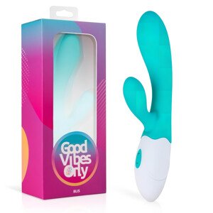Good Vibes Only Blis Rabbit - vibrátor s klitorálnym ramenom (tyrkysový)