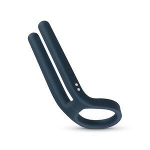 Boners - nabíjateľný vibračný krúžok na penis a semeníky (modrý)