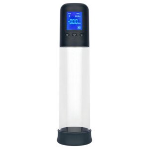 Boners - automatická LCD vákuová pumpa na penis (transparentná-čierna)