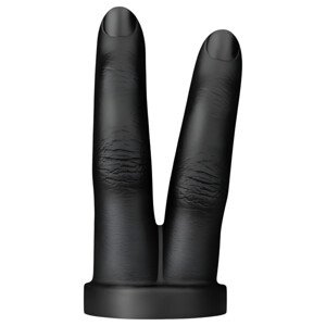 BUTTR Victory - čierny dvojitý análny prstový dildo