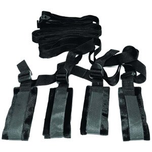 S&M - čierny bondage set na priviazanie k posteli