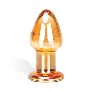 GLAS Over Easy - sklenený análny kolík (zlatý)