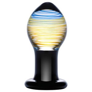 GLAS Galileo - sklenený análny kolík (čierna-zlatá)