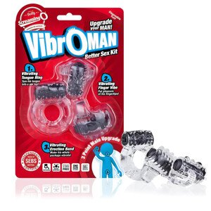 Screaming Vibroman - vibračné erekčné krúžky set (čierna)