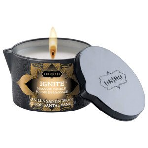 Kama Sutra - vegán masážna sviečka - vanilka-santalové drevo (170g)