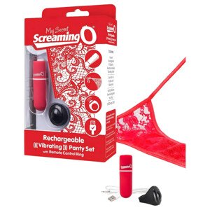 Screaming O Panty Set - vibračné tangá - červené (S-L)