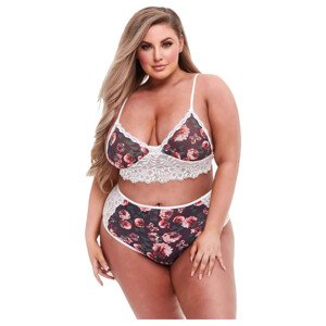 Baci Plus Size - kvetinová čipková podprsenková súprava