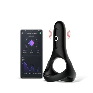 Magic Motion Rise - inteligentný, nabíjateľný vibračný krúžok na penis (čierny)
