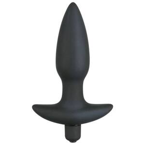 Black Velvet Vibrating Anal Plug - Medium