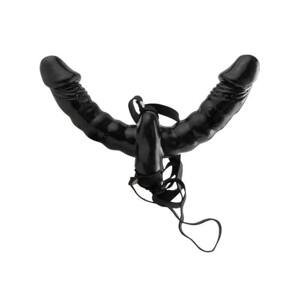 Strap-On Double Vibrator (Black) - Fetish Collection
