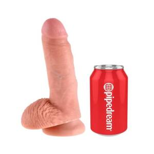 King Cock 7" Realistic Dildo with Balls (18 cm) - Flesh Tone
