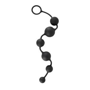 Black Velvet - 6-Bead Anal Dildo (Black)