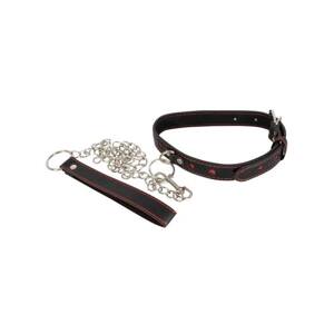 Bad Kitty - Heart Collar and Metal Leash (Black)