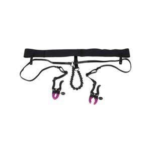 Bad Kitty Intimate Spreader Clip with Panty - Purple/Black (S-L)