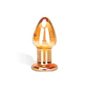 GLAS Over Easy - glass anal plug (gold)