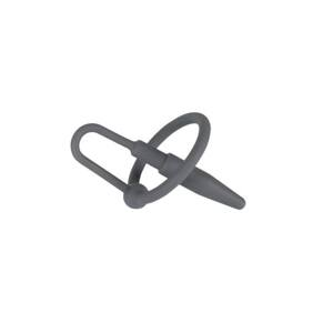 Silicone Glans Ring with Urethral Plug (Gray)