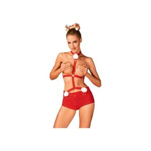 Obsessive Ms. Reindy - Women's Reindeer Costume Set (2-Piece) - Red