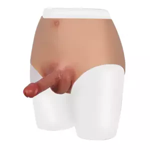 LATEX - Outer Pant with 2 Inner Dildos - Black (S-L)