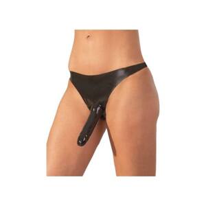 LATEX - Black Strap-On with Dildo (S-L)