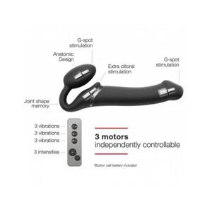 Strap-on-me M - Medium Strap-On Vibrator - Black