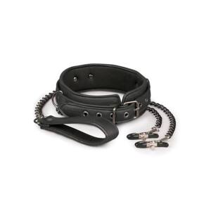 Easytoys - 4-Piece Nipple Clamp, Collar & Leash Set