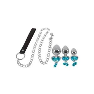 You2Toys - Silver Anal Plug Set with Leash