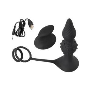 Rebel 2-in-1 - Rechargeable Radio-Controlled Ring & Anal Vibrator (Black)