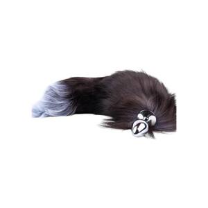 Sunfo - Silver-Black Metal Anal Plug with Fox Tail