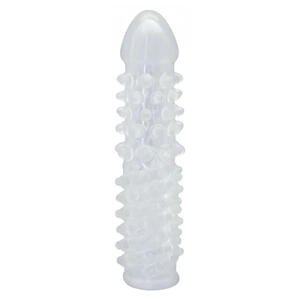 Elastická násada na penis s výraznými výstupkami číra