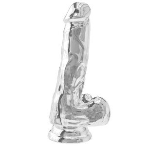 Priehľadné dildo TPE 16 cm