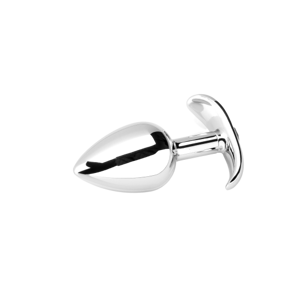 ZENN Smooth Metal Butt Plug with Diamond - Medium
