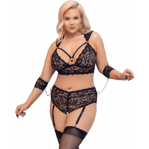 Plus size krajkový komplet Seductive Bondage, XXL