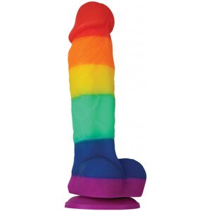 Dildo s prísavkou Rainbow Pride (17 cm)