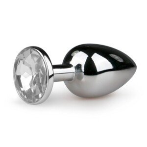 EASYTOYS ANAL COLLECTION Kovový análny kolík strieborný/priehľadný - S
