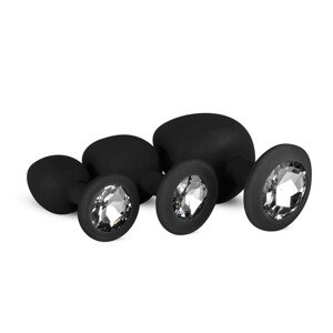 EASYTOYS Anal Collection Silikónová sada s diamantmi - Čierna