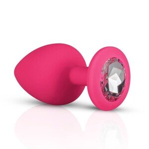 EASYTOYS ANAL COLLECTION Silikónový análny kolík s diamantom - Ružový