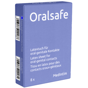 Oral Safe Single: Strawberry, 8 latex-sheets