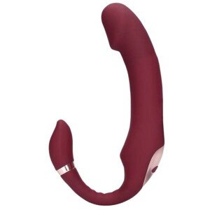 Shots Loveline Bendable Vibrating Strapless Strap on Merlot Grape