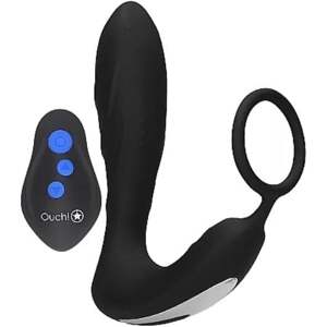 Análny kolík pre elektrosex Load of Pleasure s erekčným krúžkom a diaľkovým ovládaním (14,5 cm)