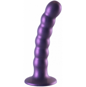 Análne guličkové dildo Metallico Beaded (13,8 cm), fialové