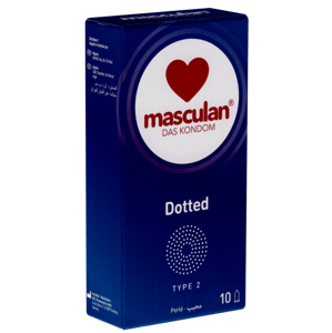Masculan Single: Typ 2 dotted condoms, 10 pcs